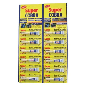 Súper pegamento instantáneo 3g Supercobra 1 set de 12 unidades