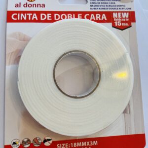 Cinta doble contacto espuma 18 mm x 3 metros