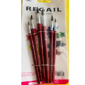 Set de Pinceles Artísticos Regail – Pack de 6 Unidades