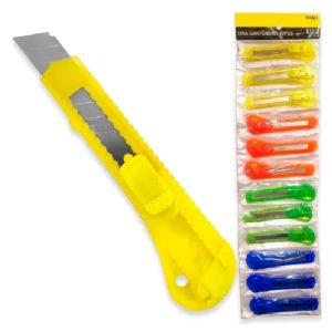 Pack 12 Cutters Cartoneros Tip Top YTS – Hoja 18 mm con Traba de Seguridad